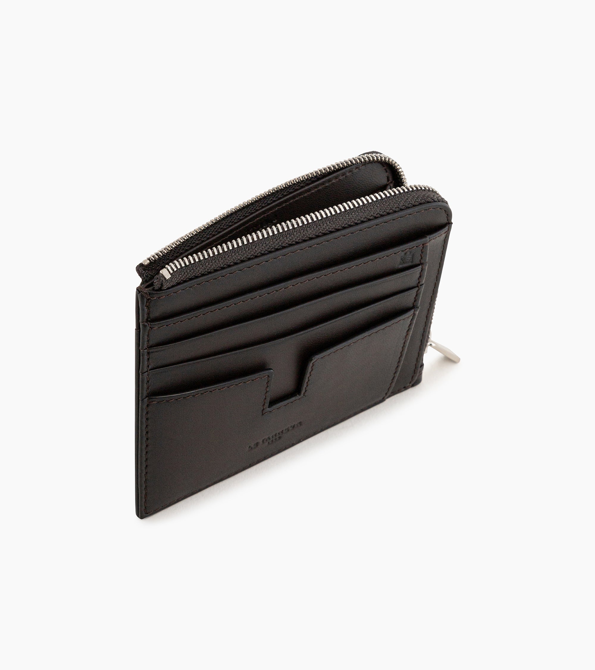 Albert smooth leather card holder with coin pocket