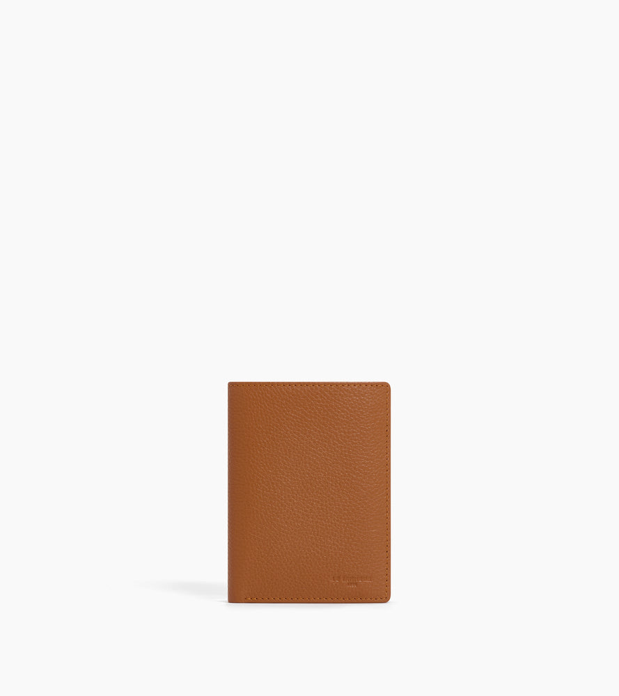 medium-sized, zipped wallet with 2 gussets in grained leather