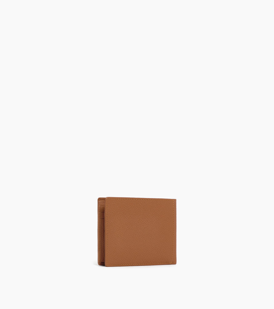 Charles flap wallet with 2 gussets in grained leather