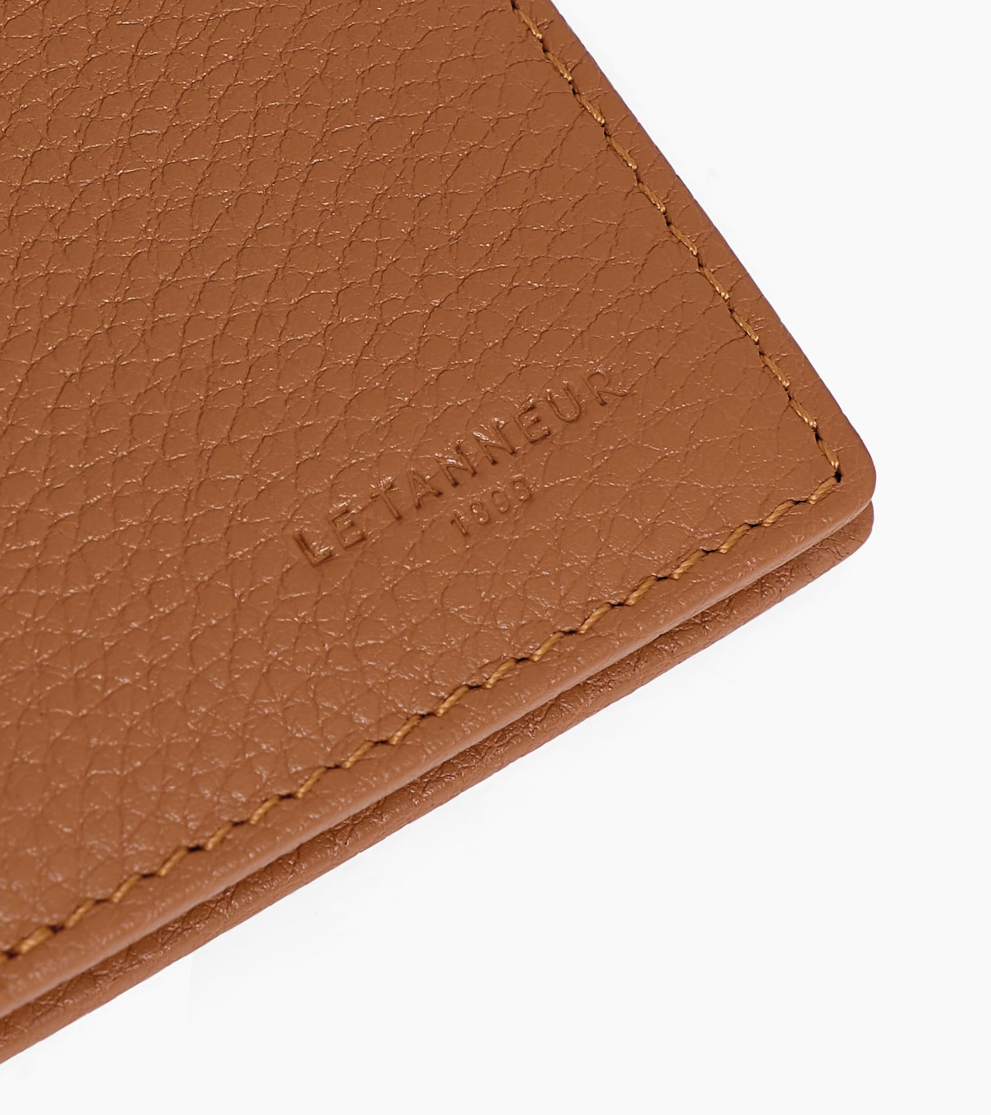 Charles flap wallet with 2 gussets in grained leather