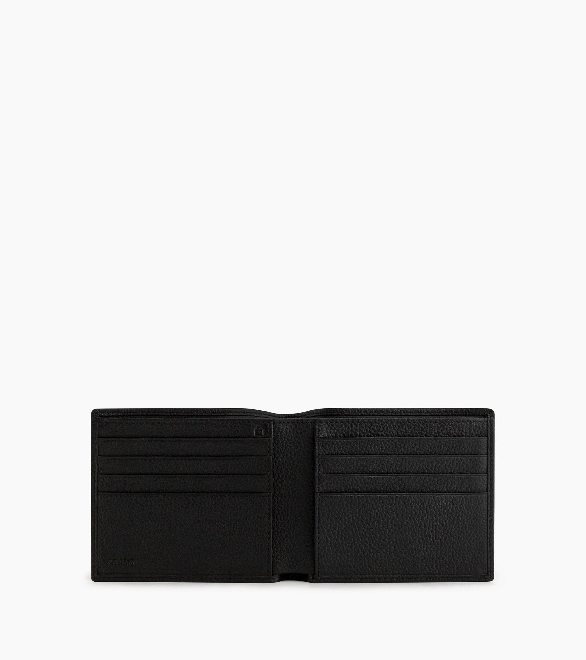 Charles card holder with bill pocket in pebbled leather