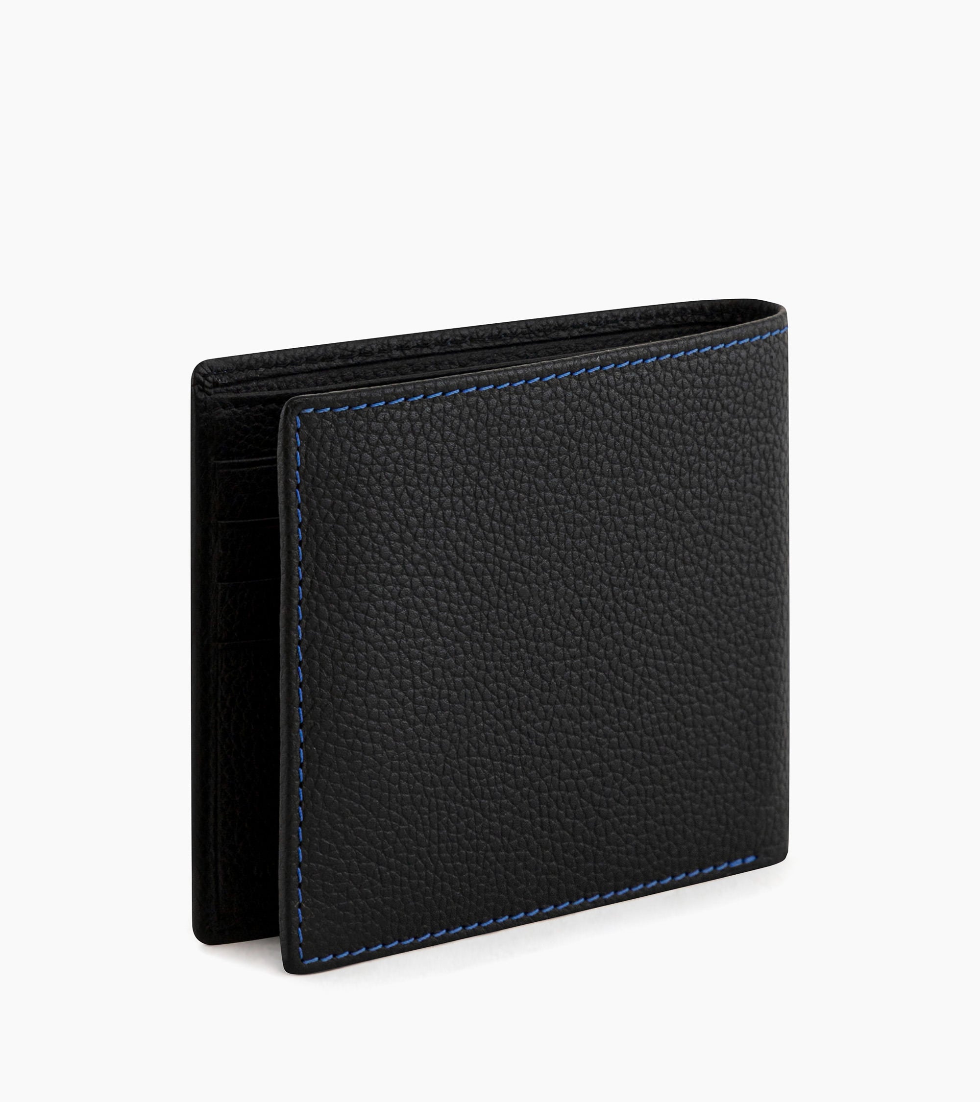 Charles card holder with bill pocket in pebbled leather