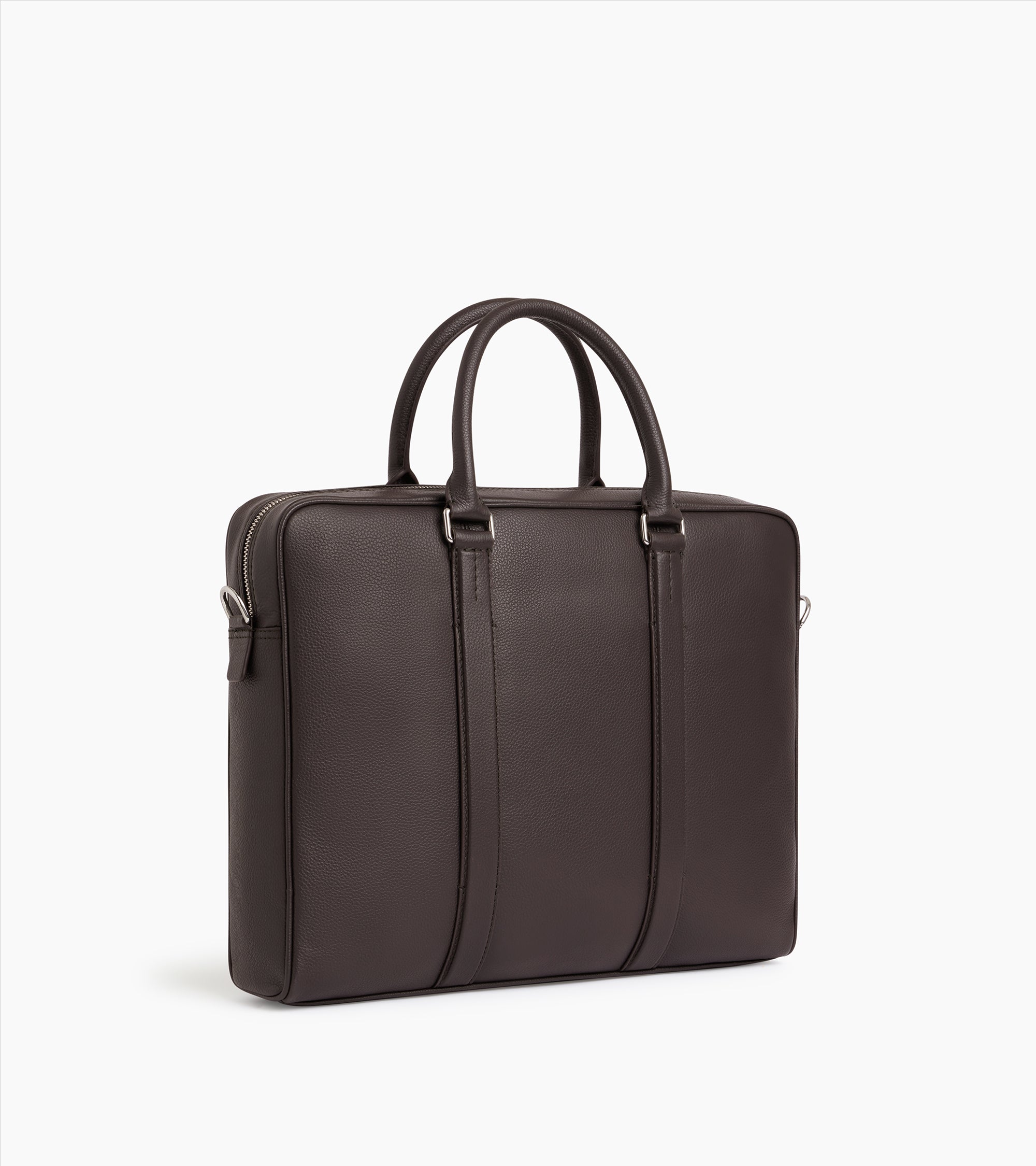 Charles slim, 14" briefcase in grained leather