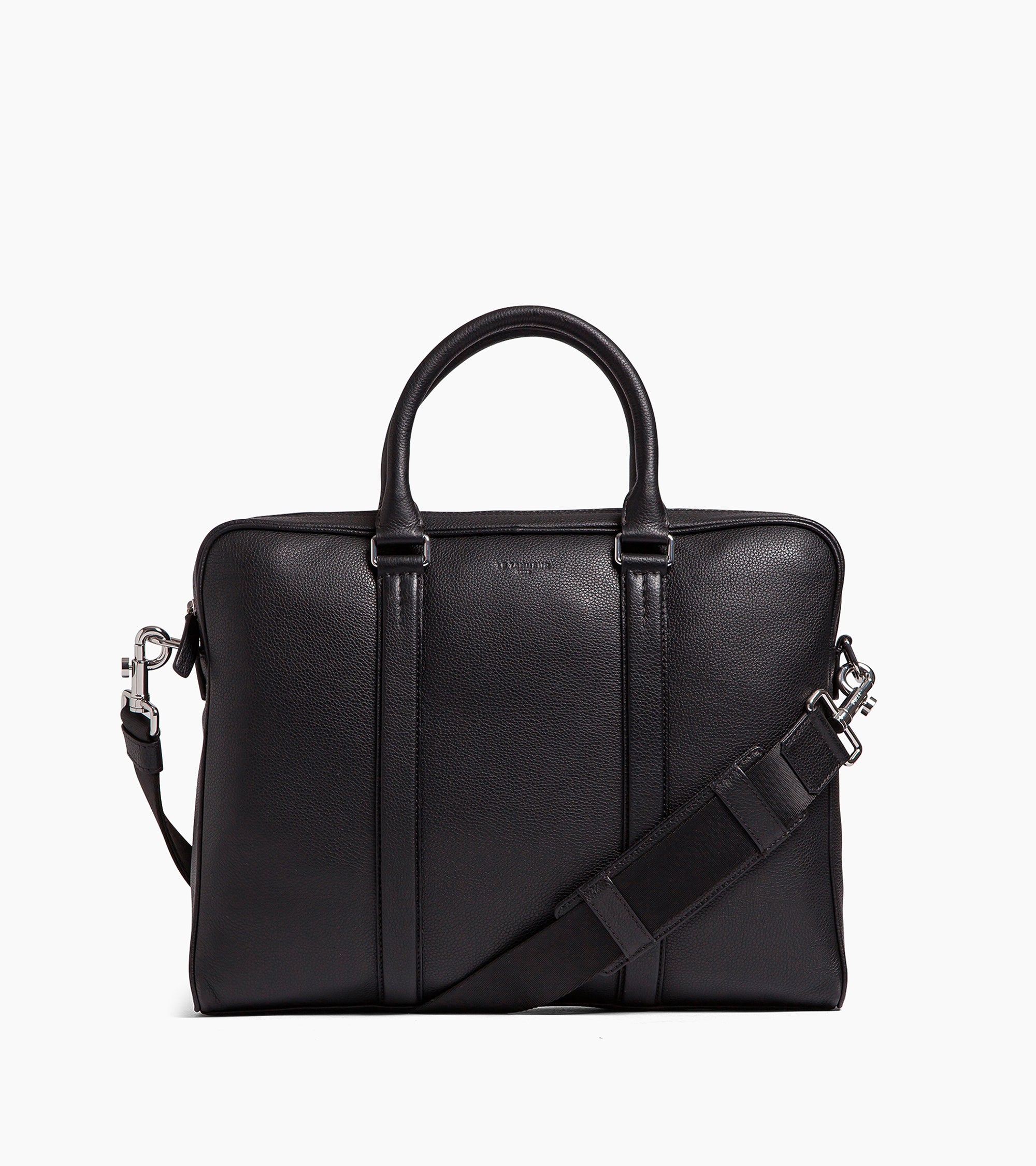 Charles slim, 14" briefcase in grained leather