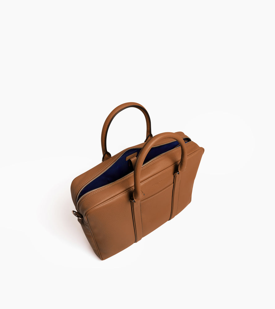 Charles 14" briefcase in grained leather