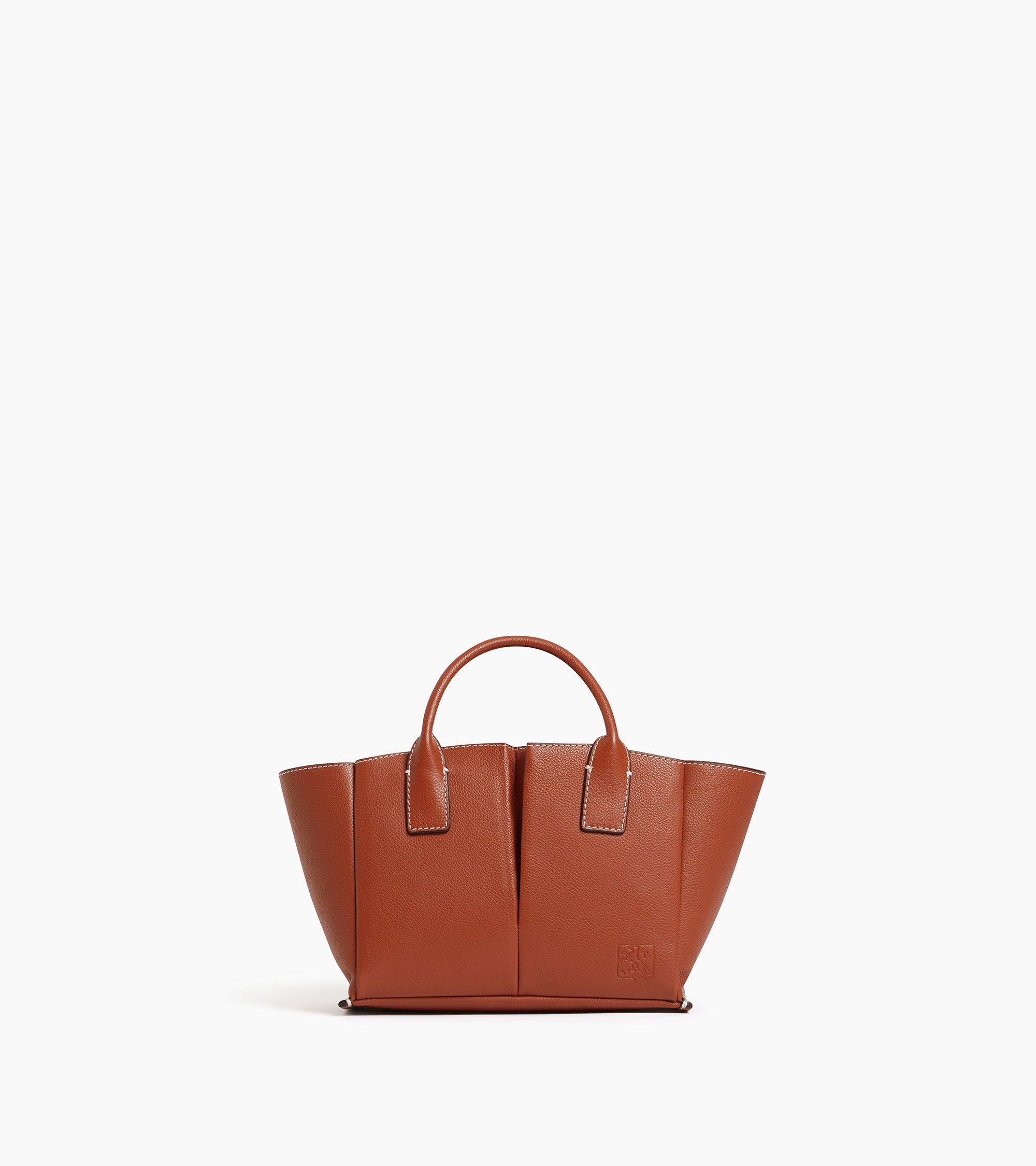 Small Elena handbag in pebbled leather