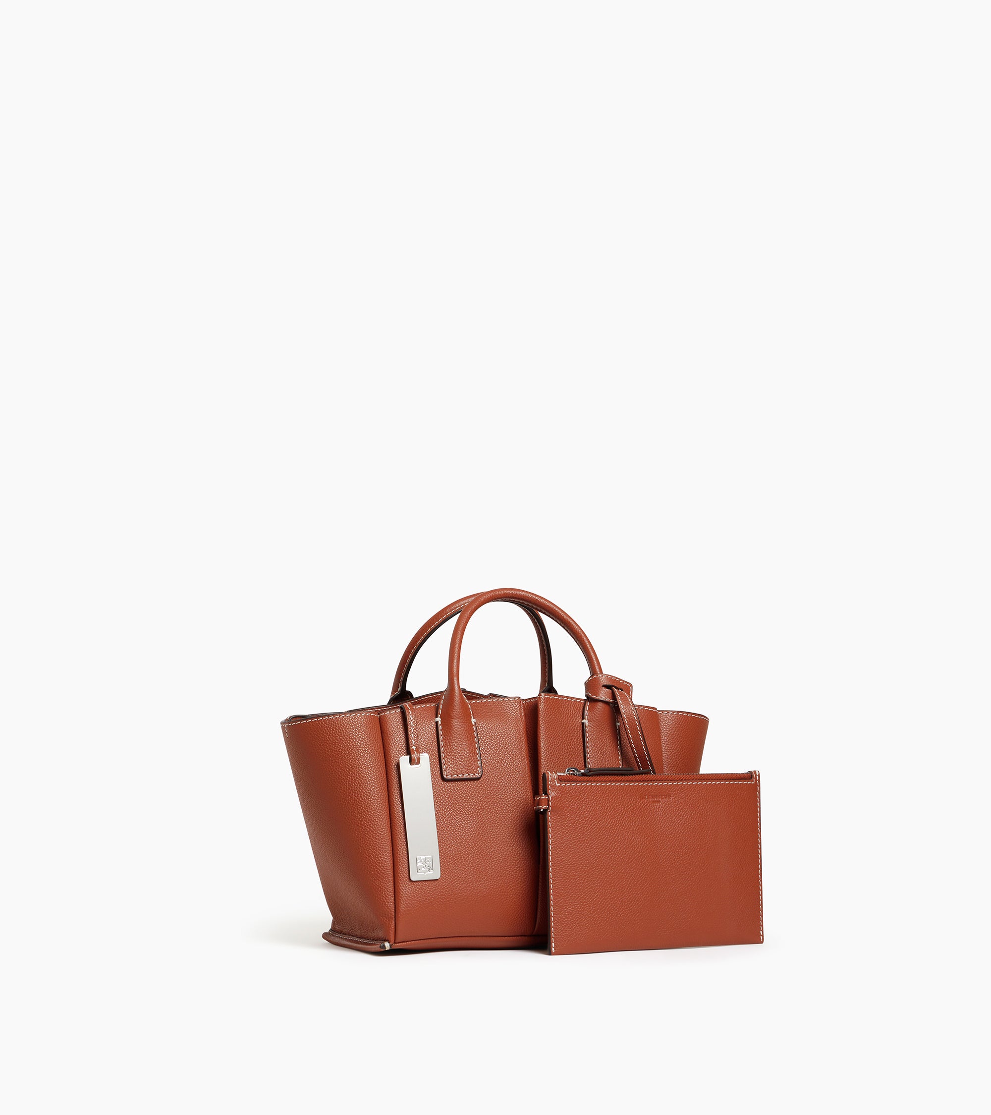 Small Elena handbag in pebbled leather