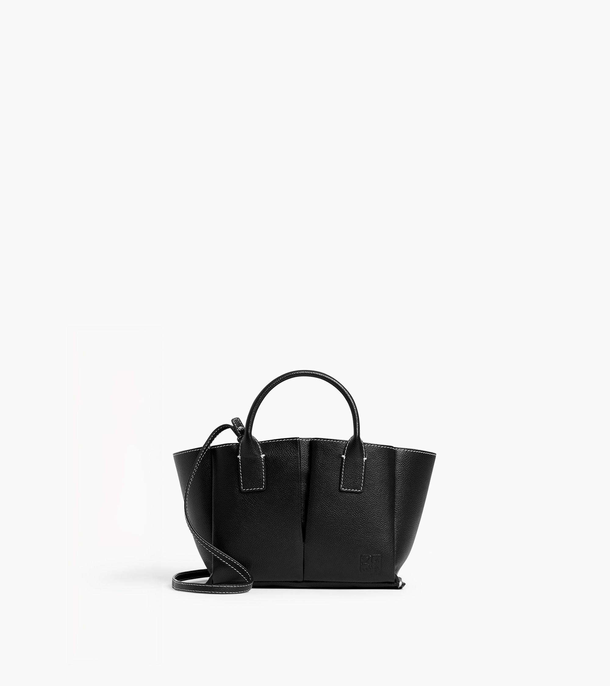 Small Elena handbag in pebbled leather