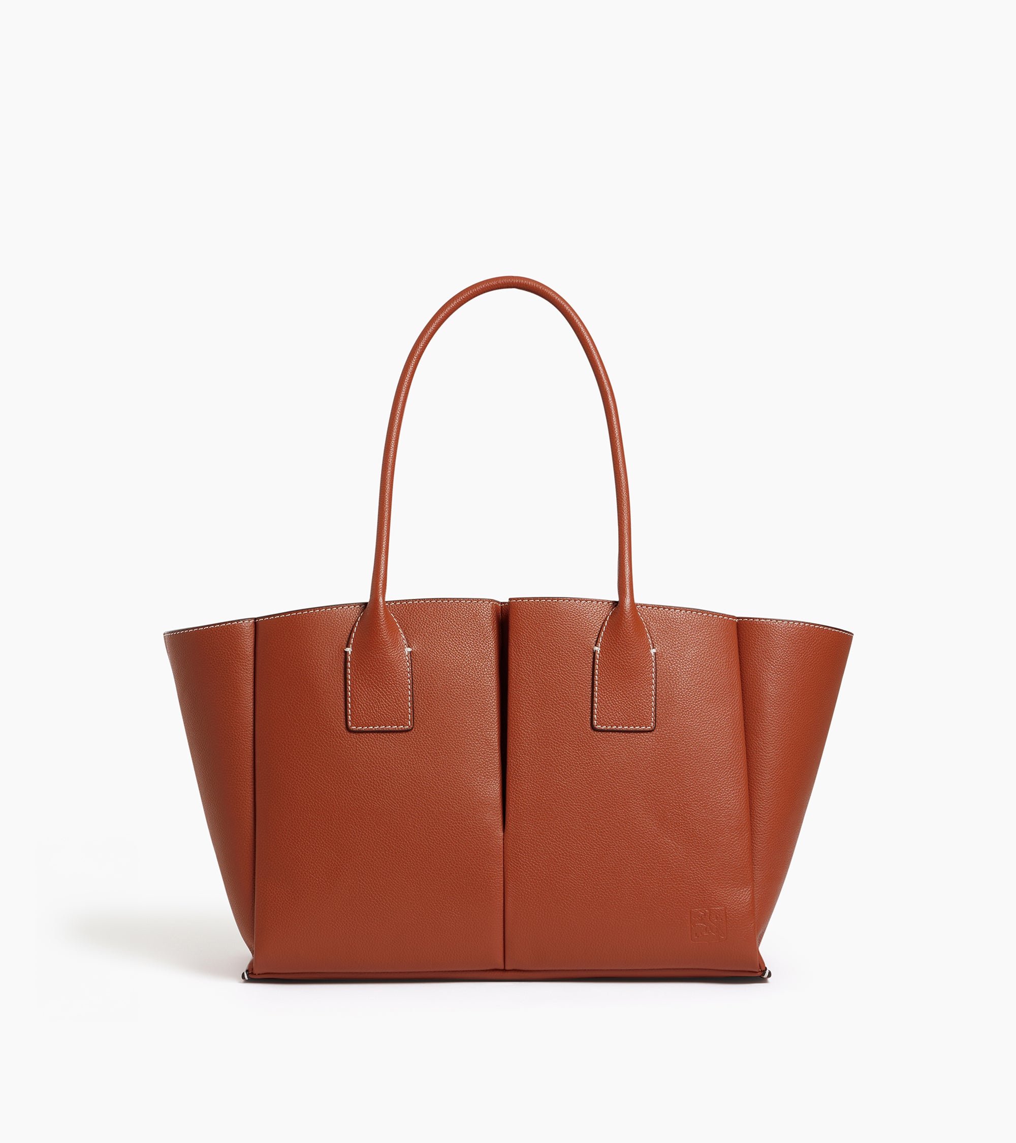 Elena large tote bag in grained leather