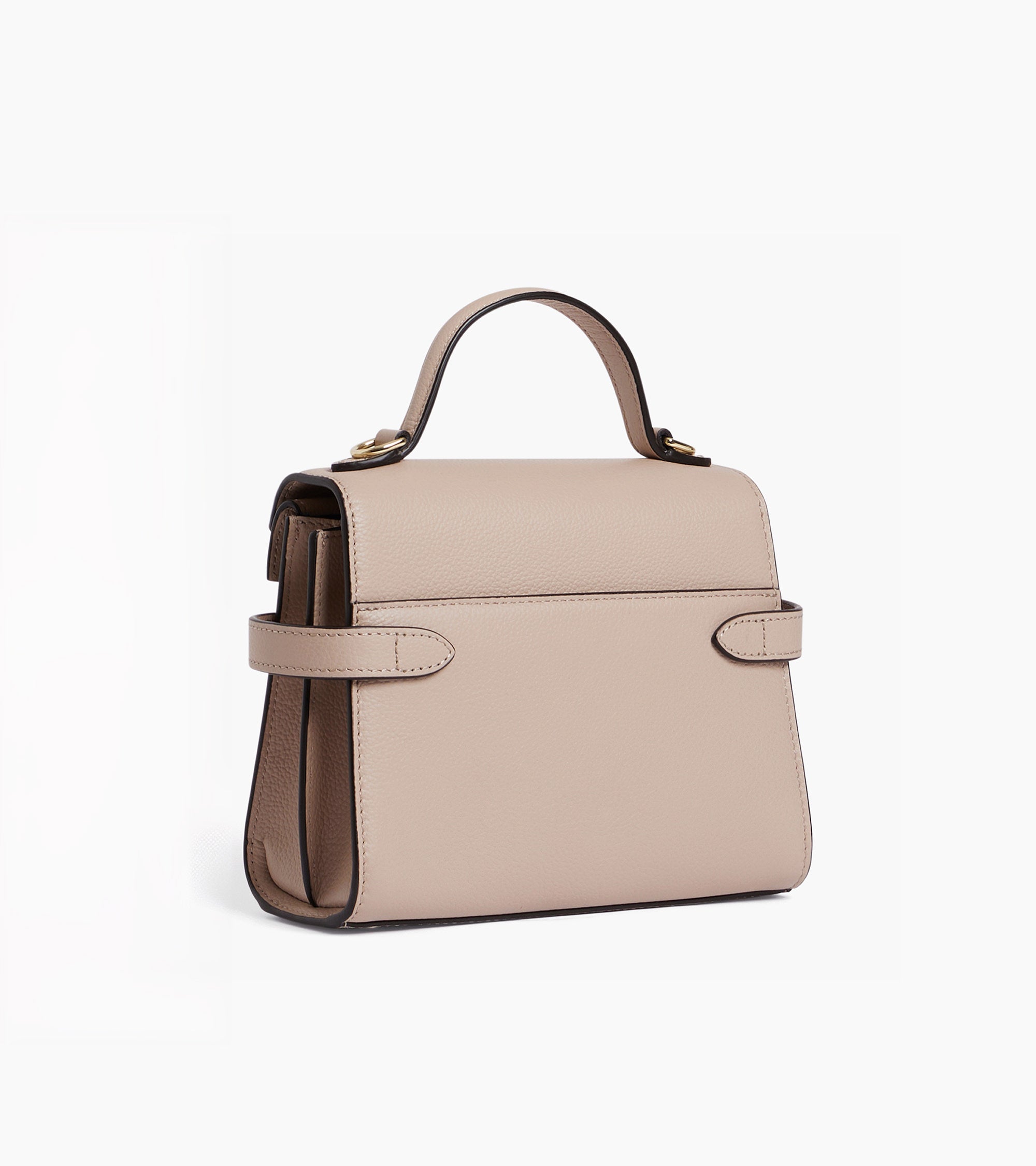 Emilie small handbag with double flap in grained leather