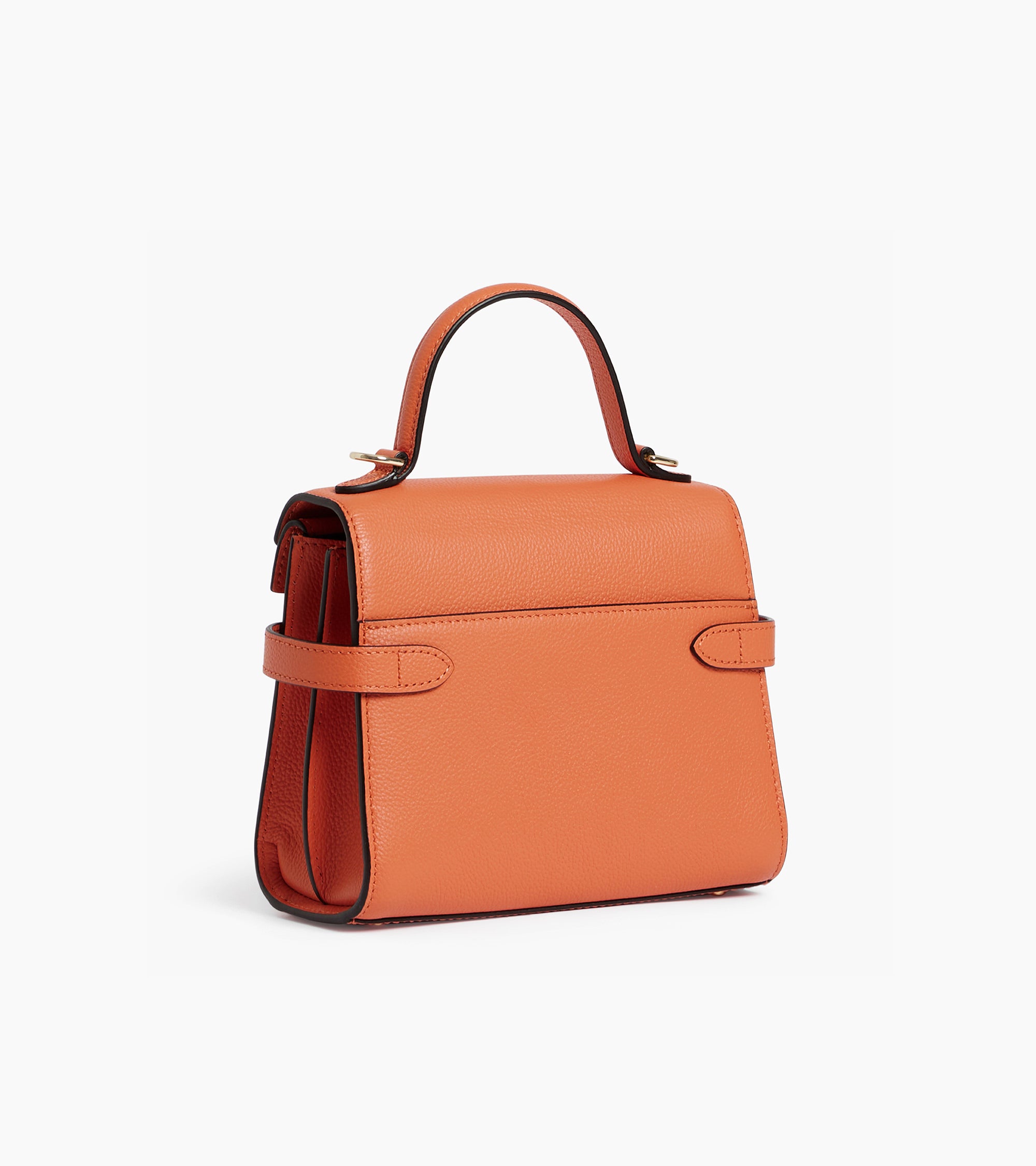 Emilie small handbag with double flap in grained leather