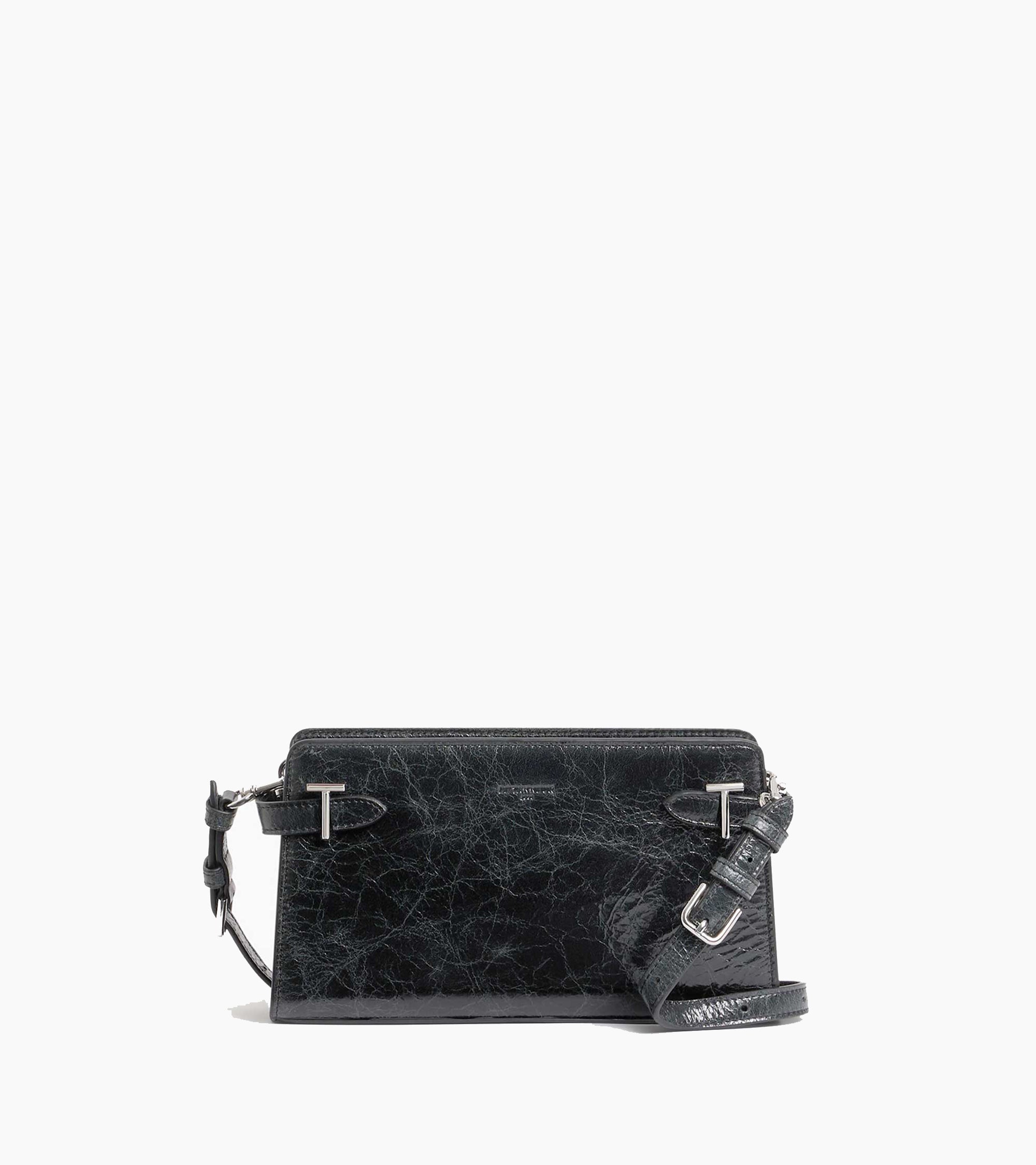 Emilie small shoulder bag in crumpled leather