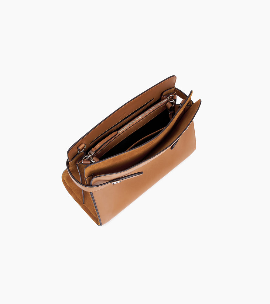 Emie large shoulderbag in smooth leather and nubuck