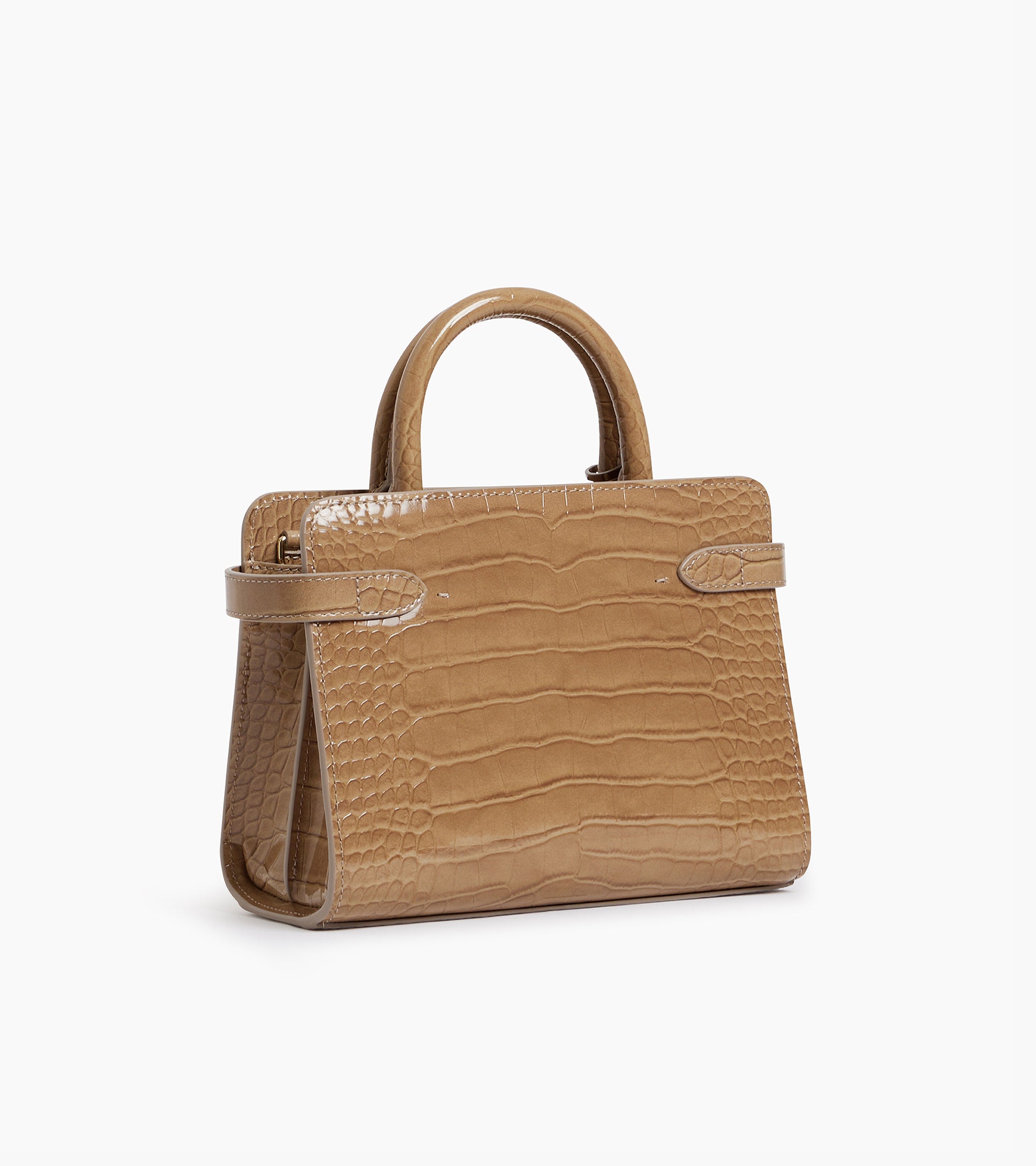 Emilie small handbag in crocodile-embossed leather