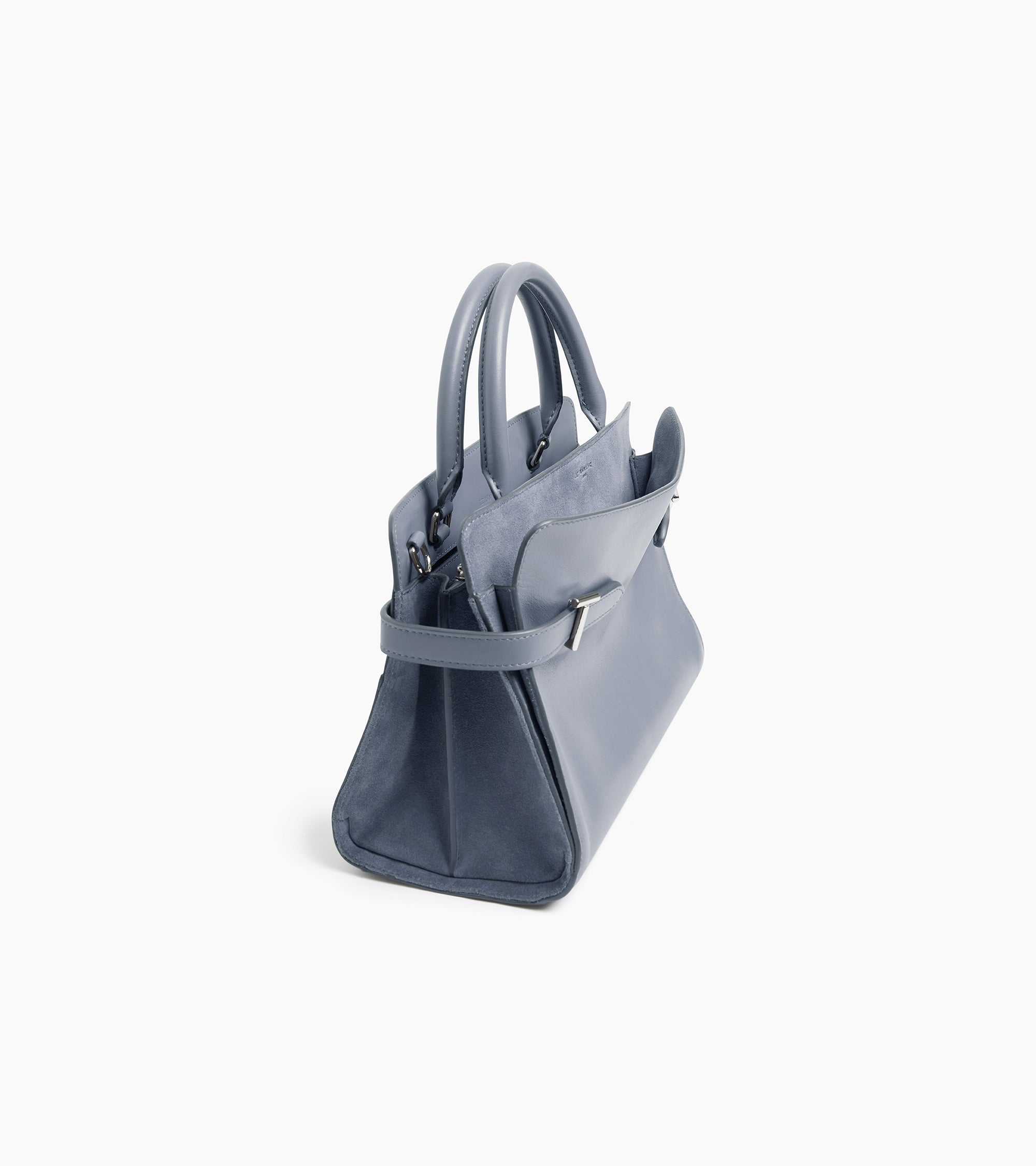 Emie medium handbag in smooth leather and suede