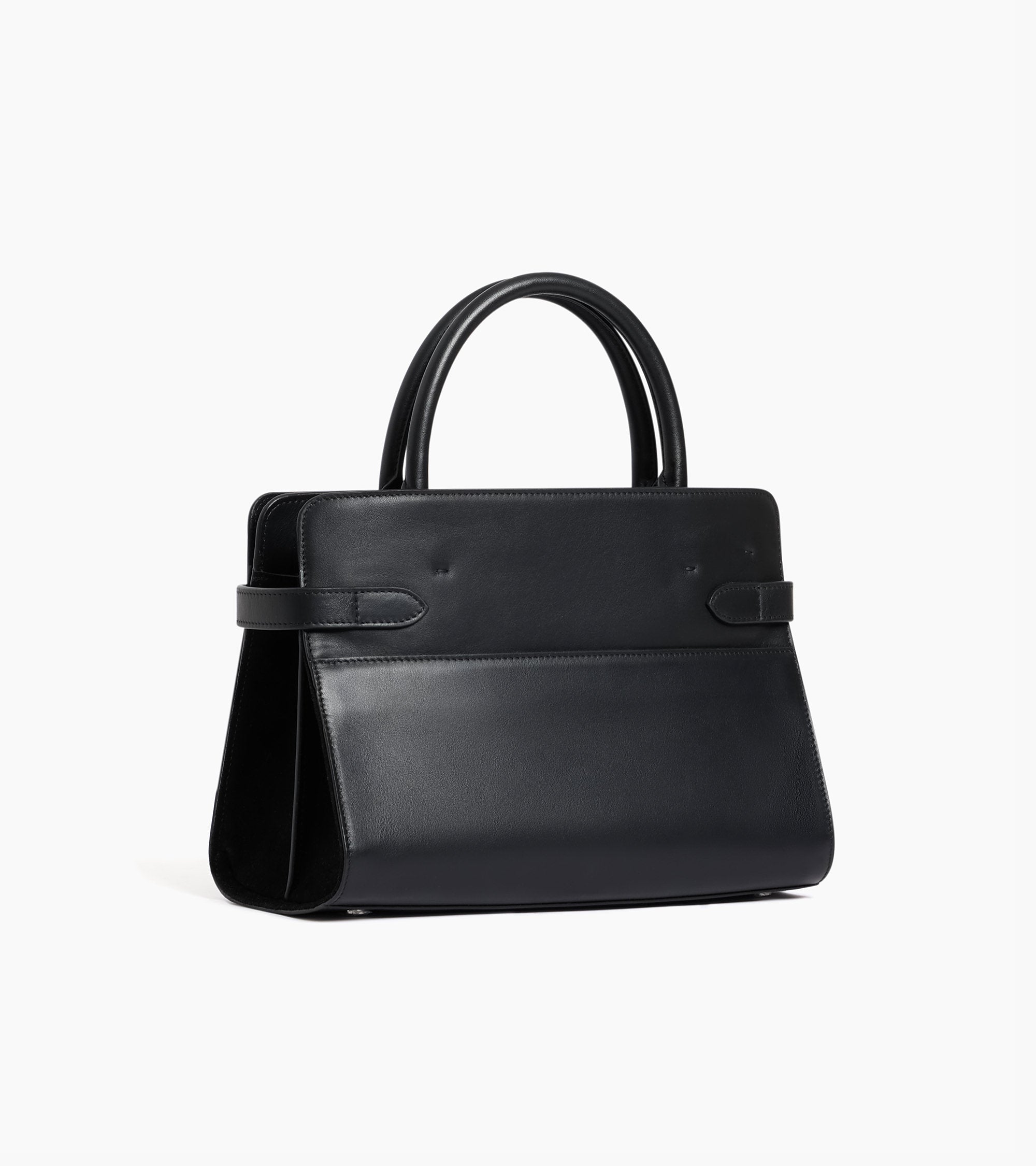 Emie medium handbag in smooth leather and suede