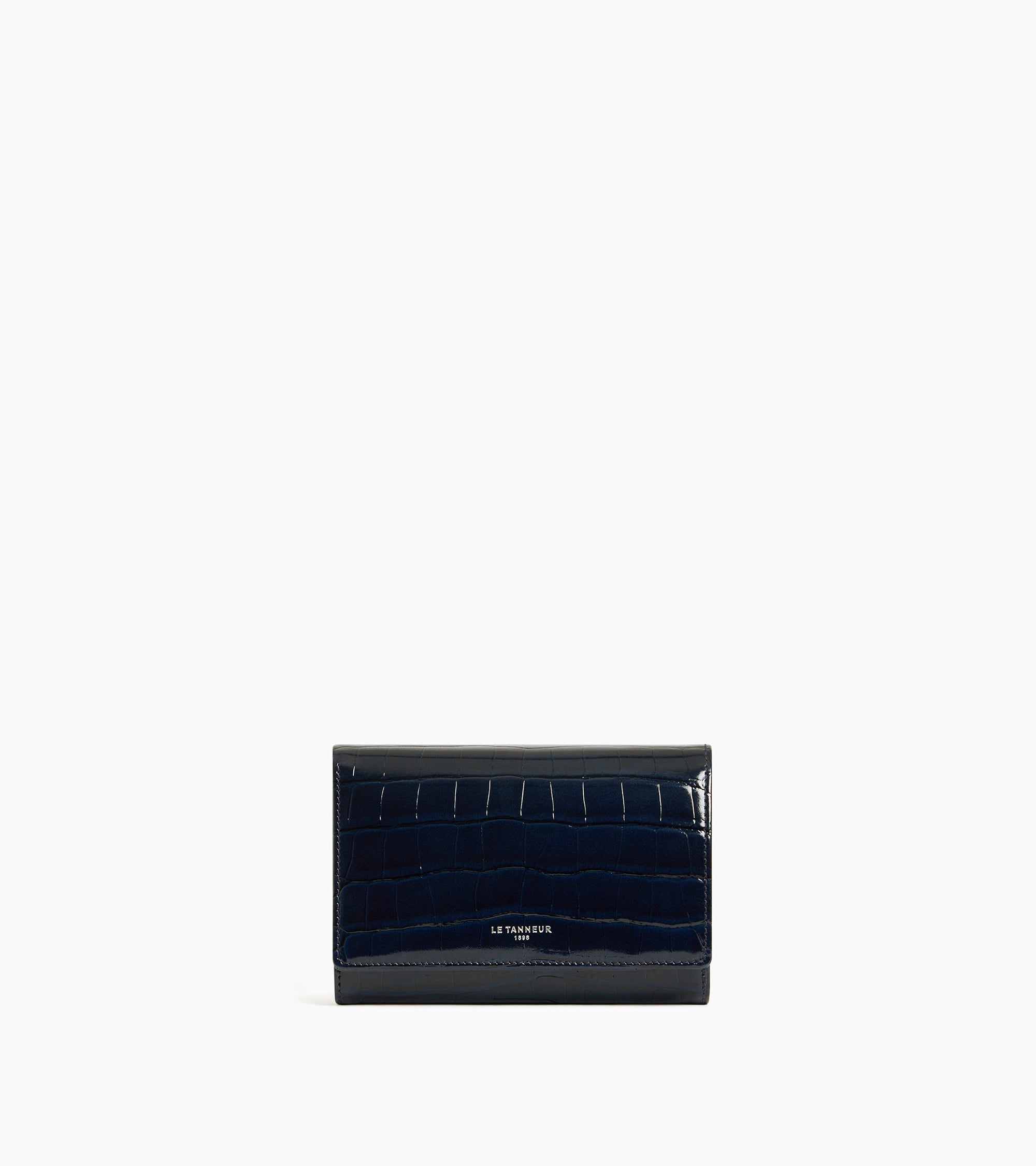 Emilie wallet in crocodile-embossed leather