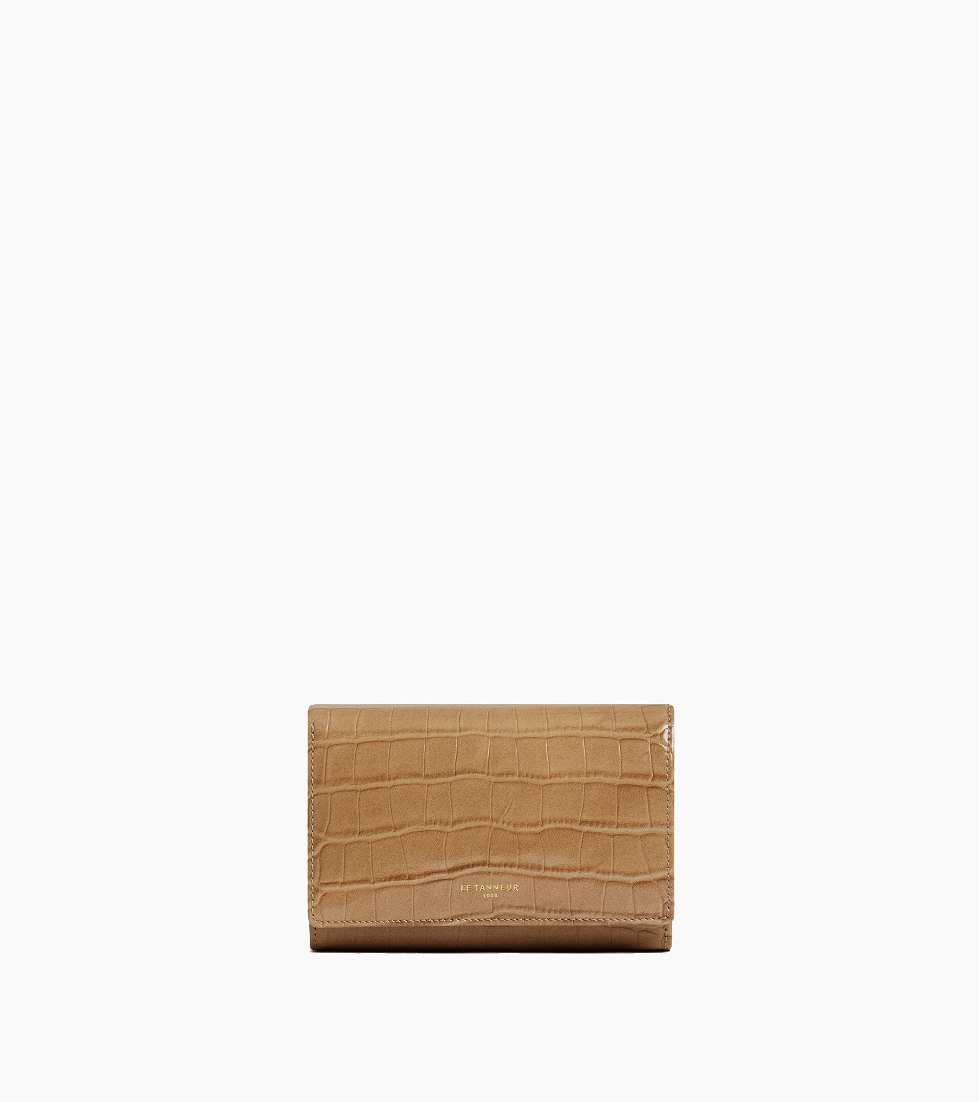 Emilie wallet in crocodile-embossed leather