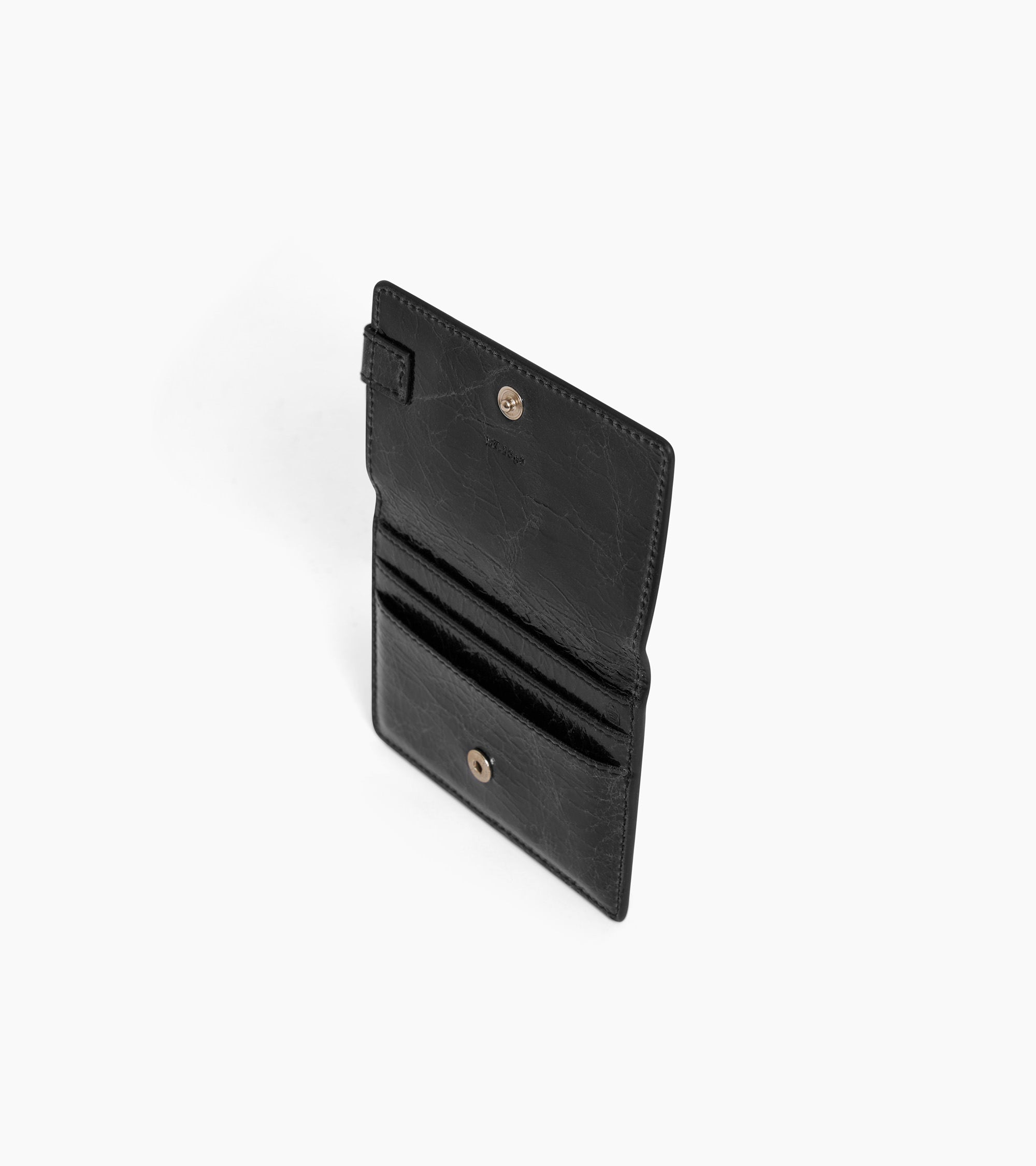 Emilie card holder with flap in crumpled leather