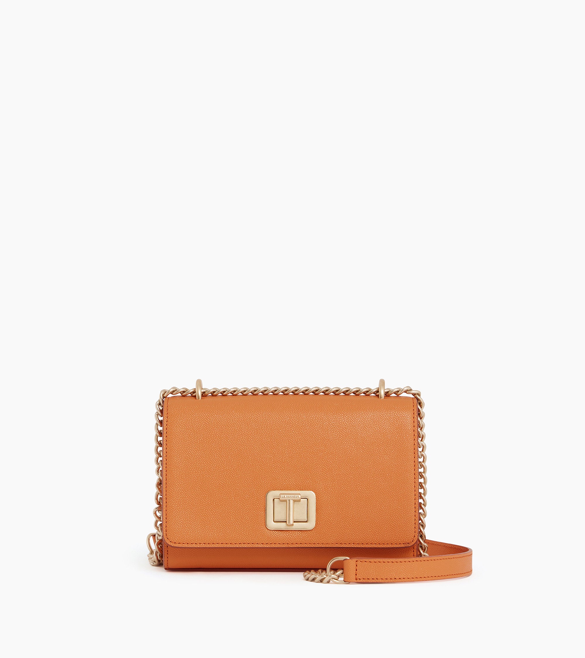 Eva small bag with crossbody strap in pebbled leather