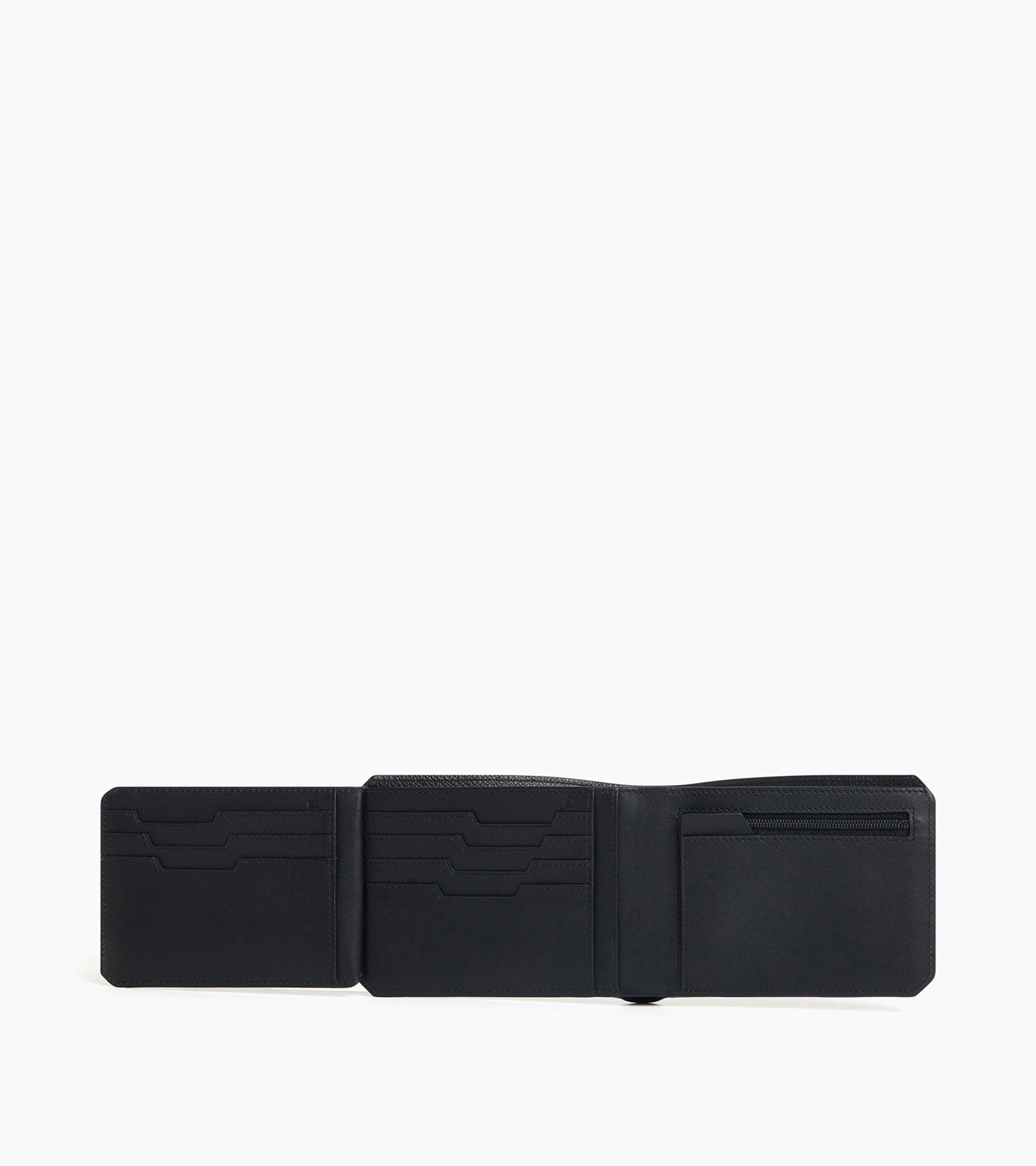 Gaston horizontal wallet 2 flaps in cross grain leather