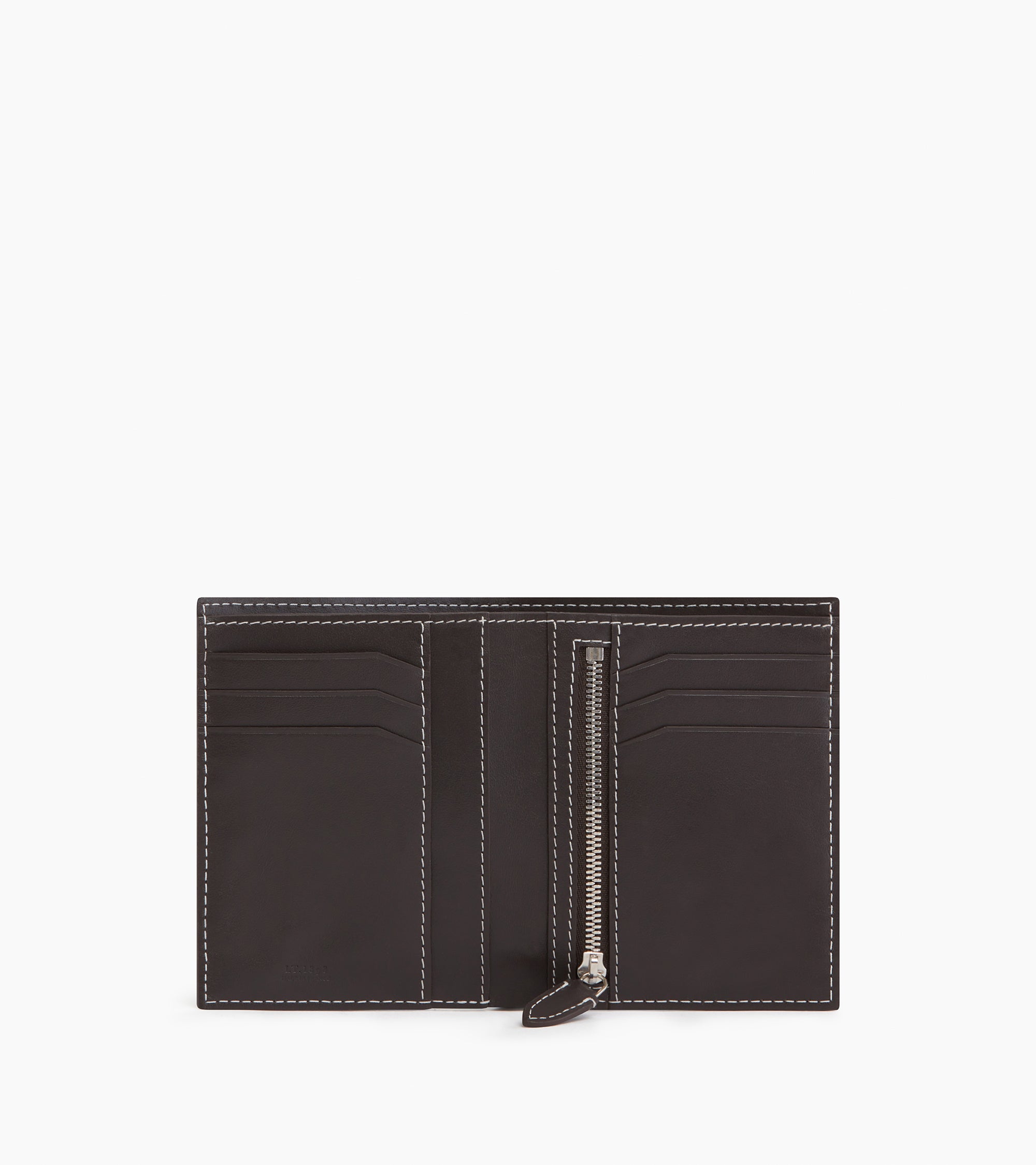 Léon medium-sized, zipped wallet in smooth leather