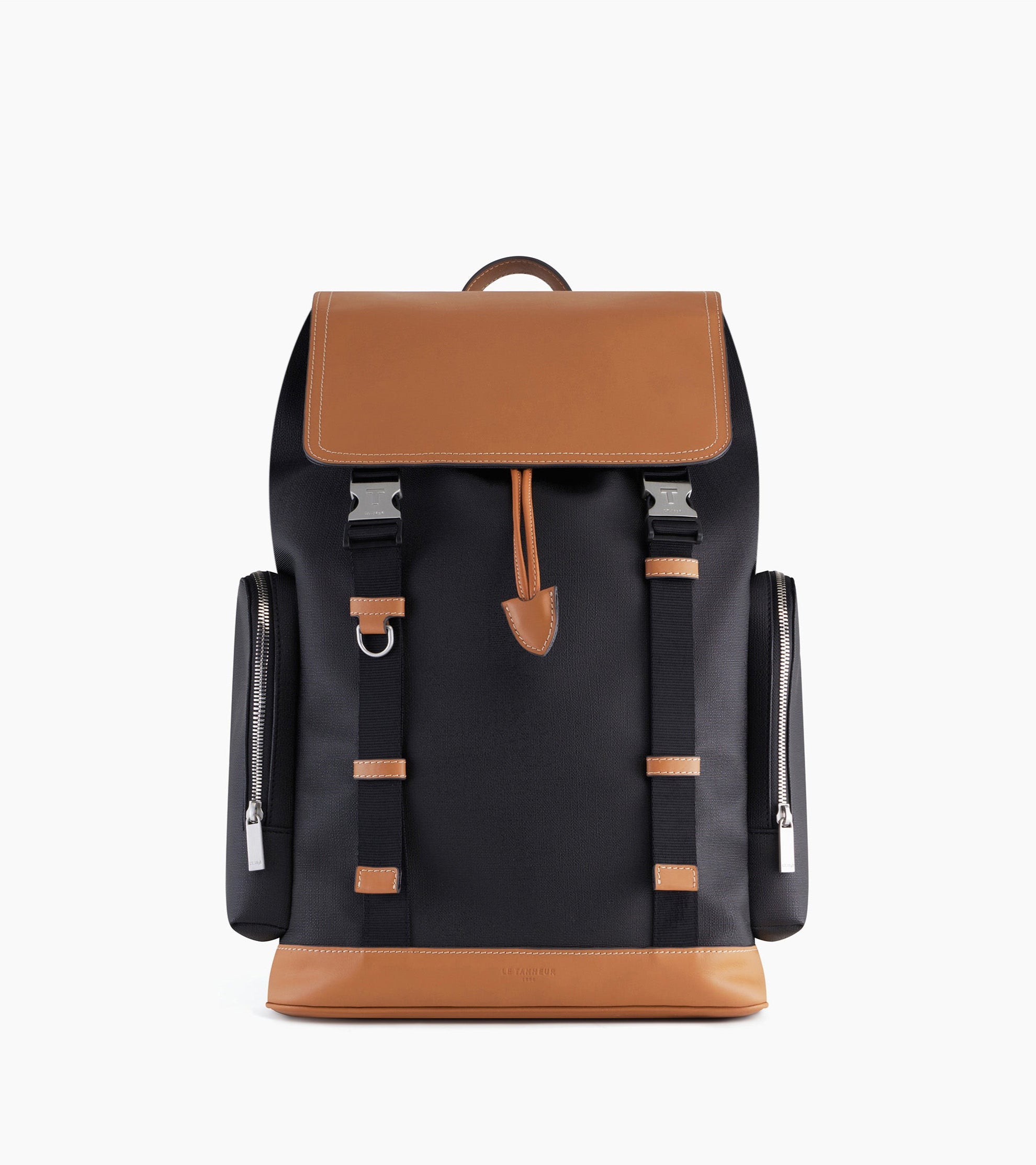 Maurice backpack with flap closure in coated canvas