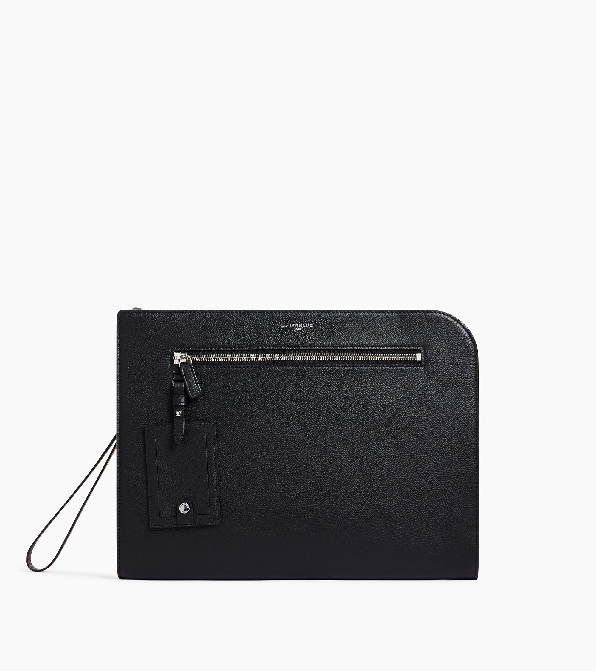 Emile A4 pouch in grained leather