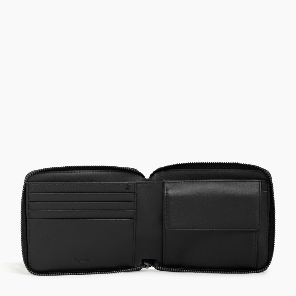 Emile monogram leather L-shaped zip coin wallet