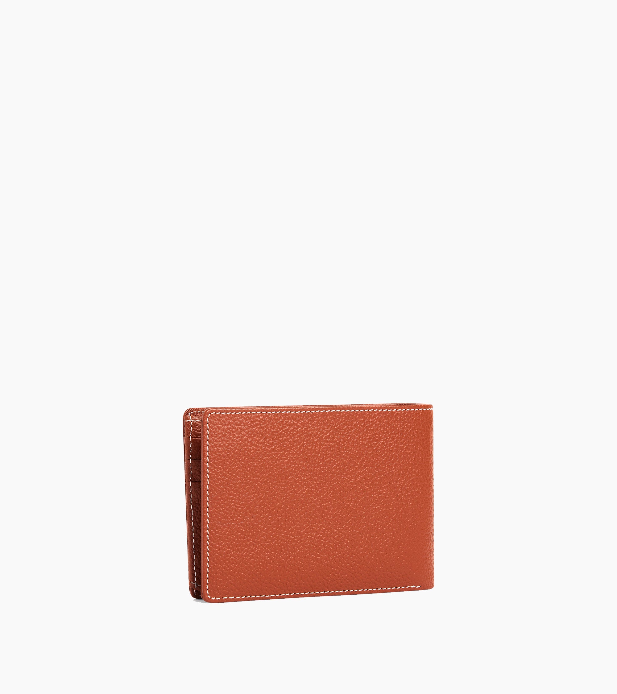 Emile flap wallet with 2 gussets in pebbled leather