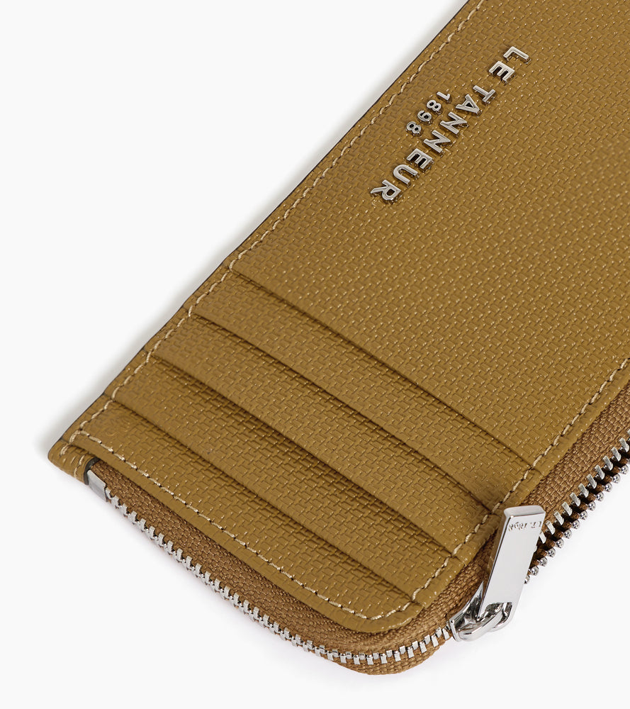 Emile L-zip card holder in signature T leather