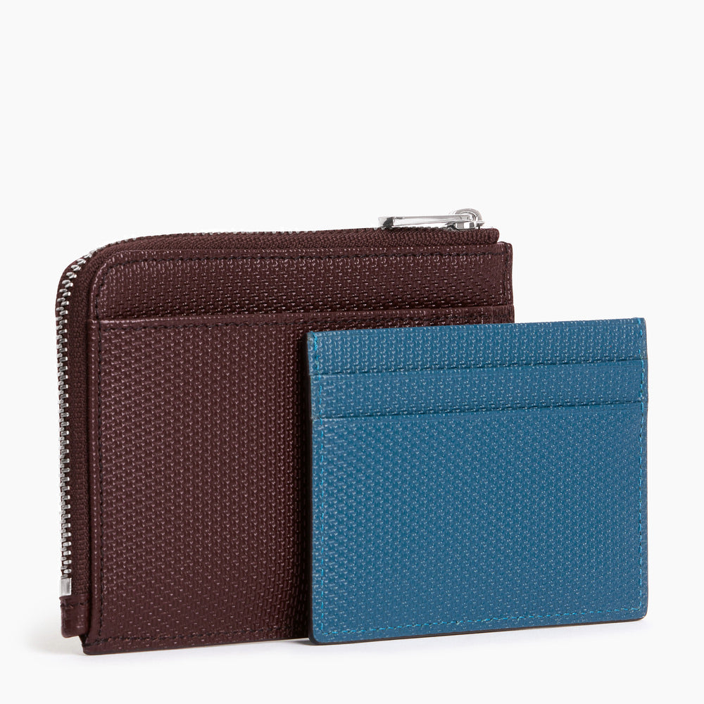 Emile monogram leather medium zip card holder