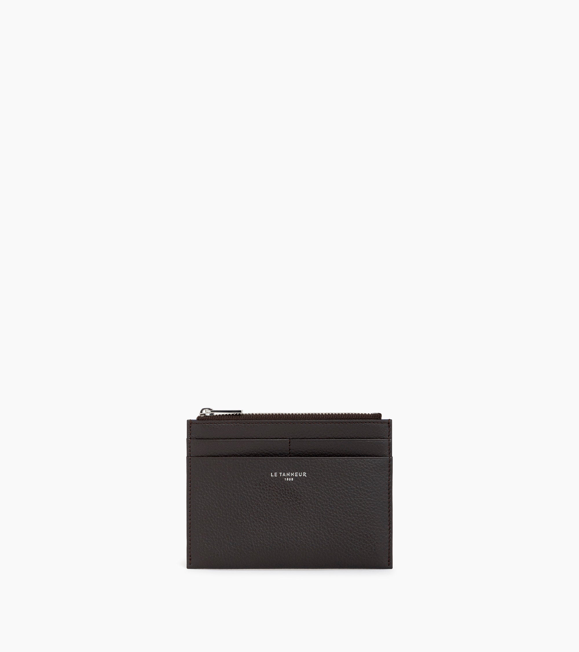 Emile medium-sized, zipped card case in pebbled leather