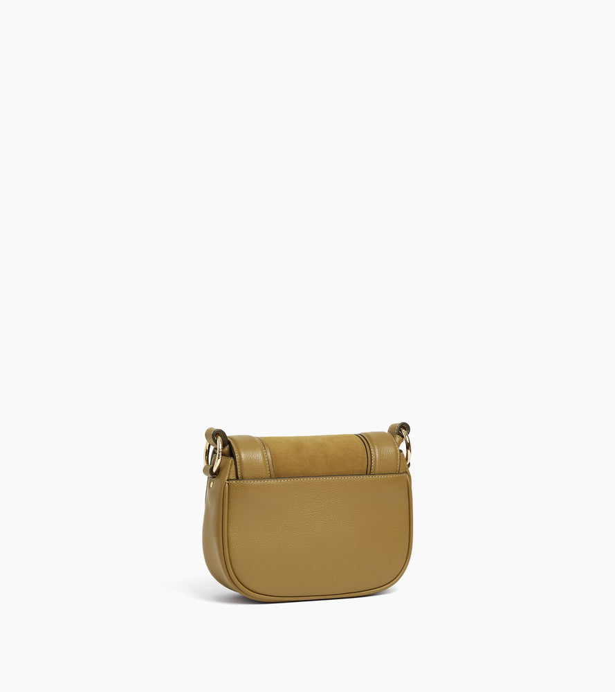 Ella small cross body bag in grained leather and nubuck