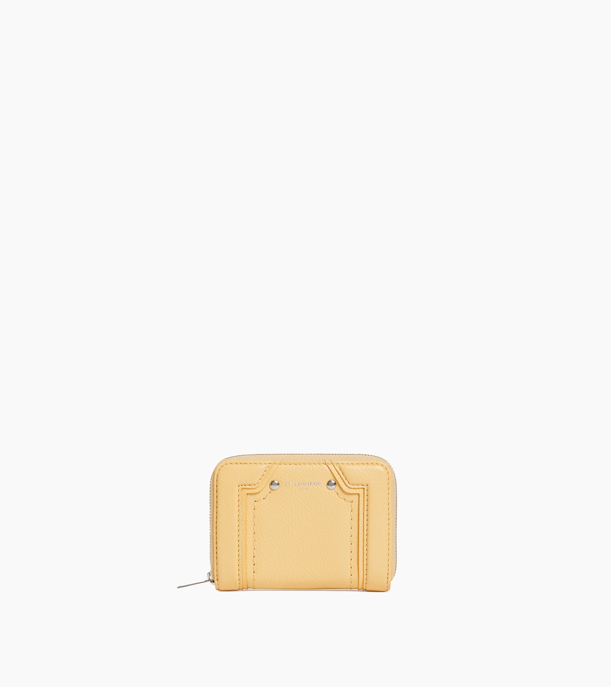 Ella zipped card holder in grained leather