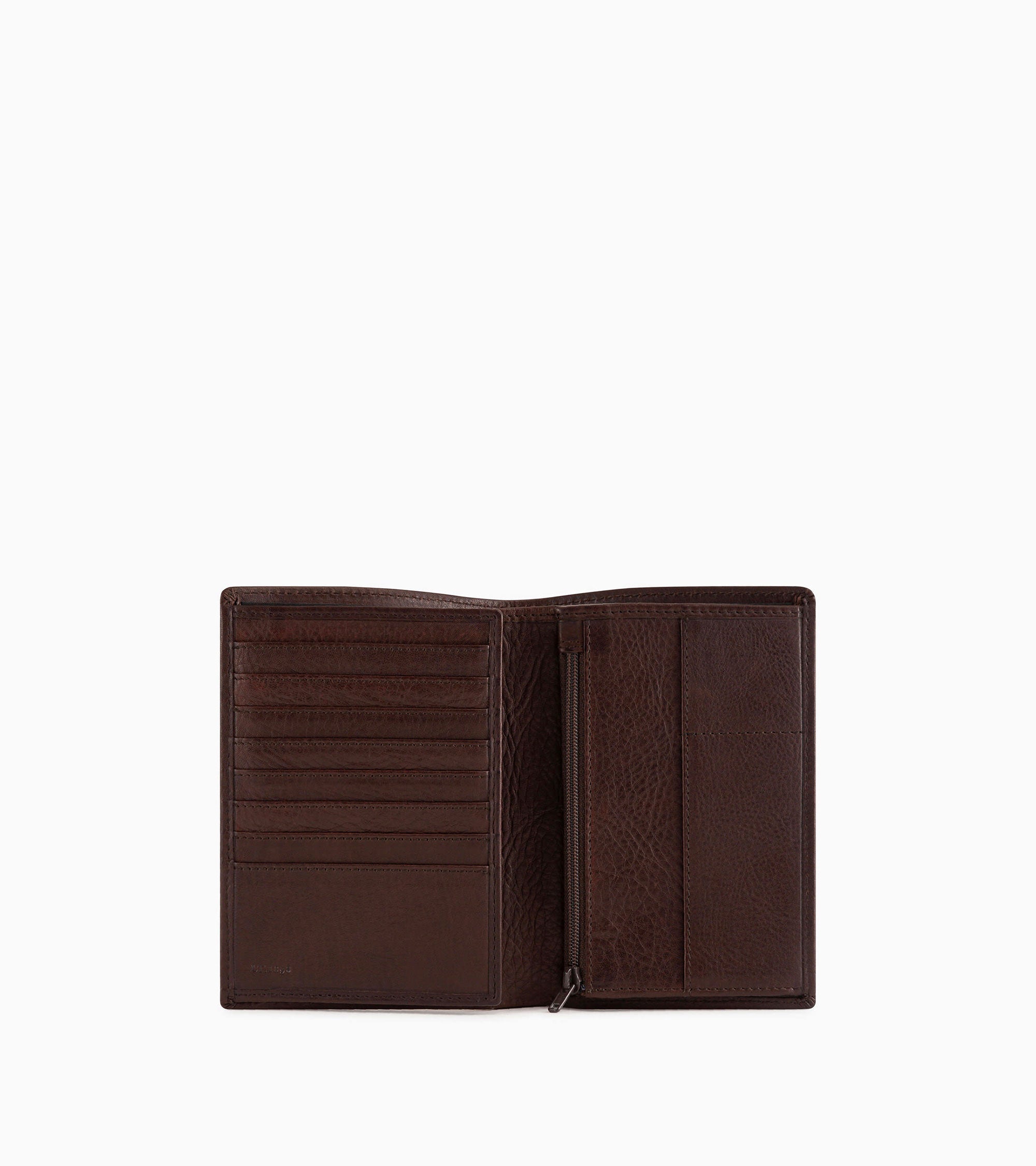 Large zipped Gary oiled leather wallet 2 shutters