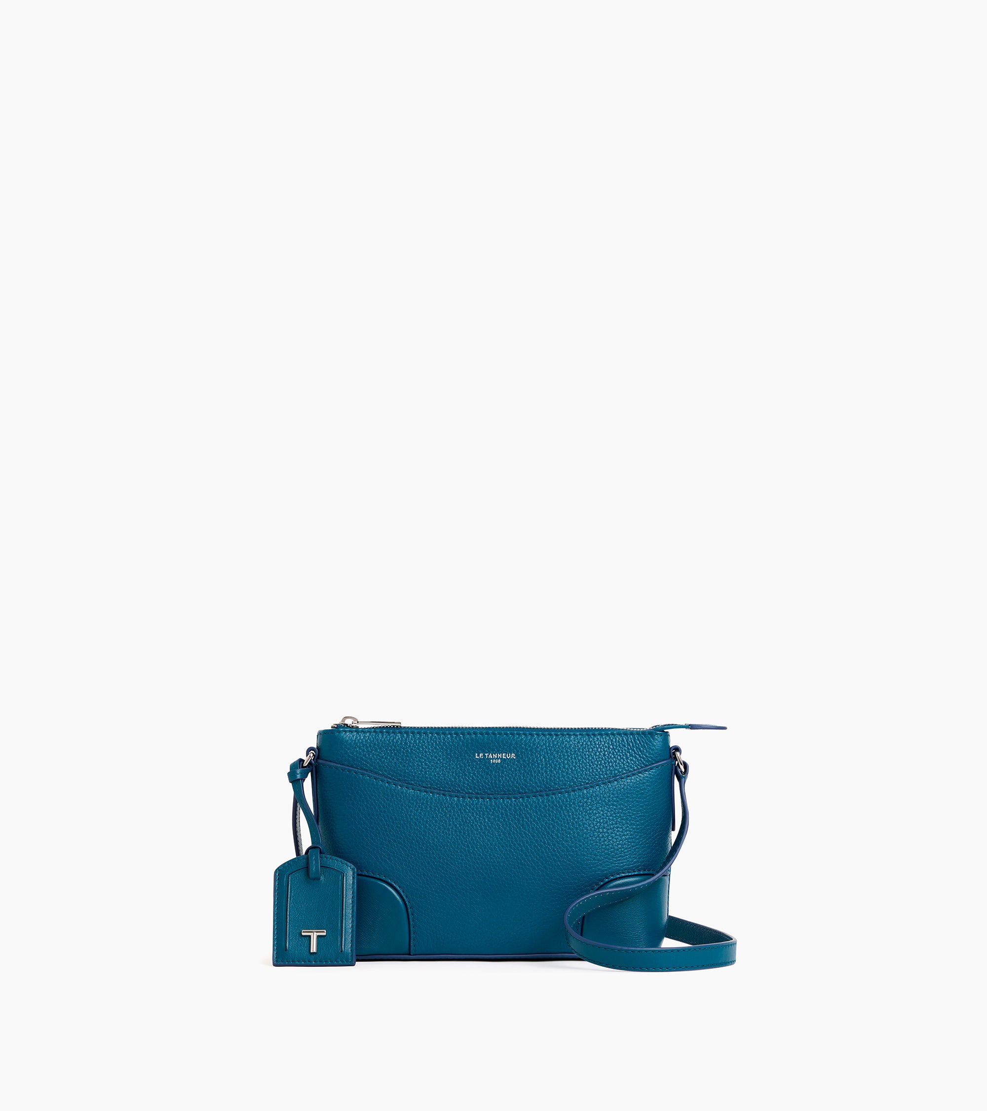 Small Romy shoulder bag in grain and smooth leather