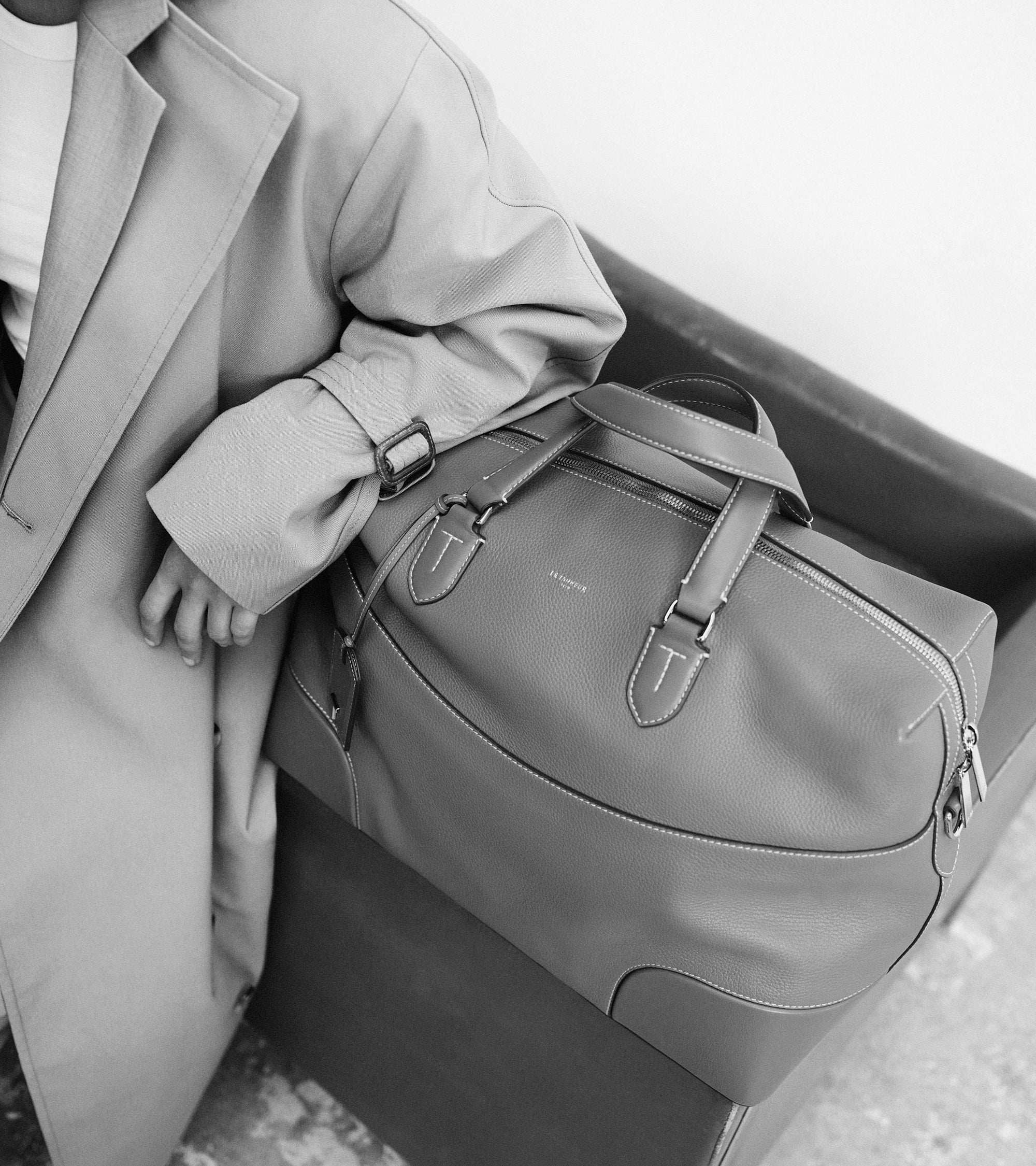 Romy grained and smooth leather 24h travel bag