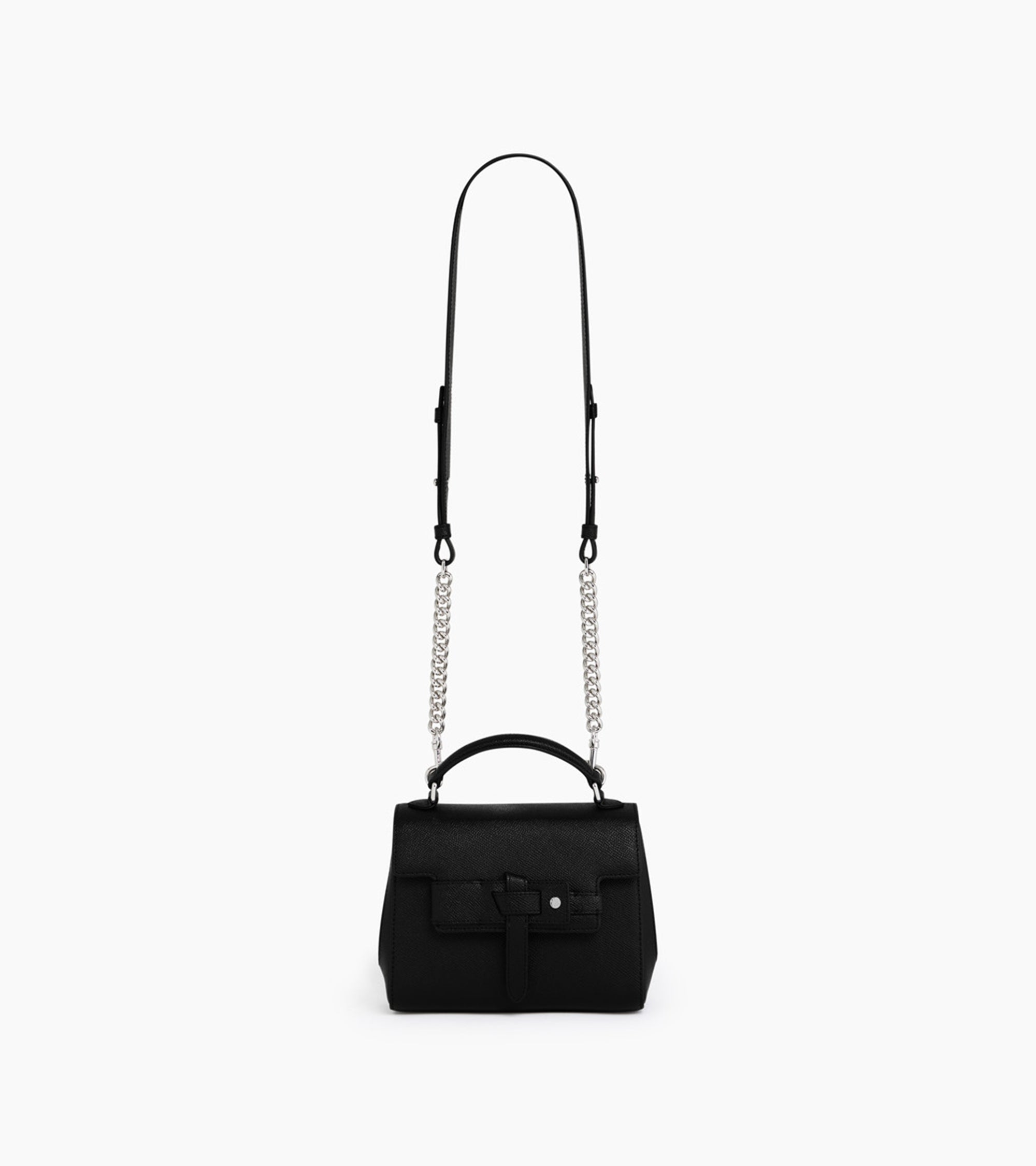 Small handbag with flap Sabrina in crossed grain leather