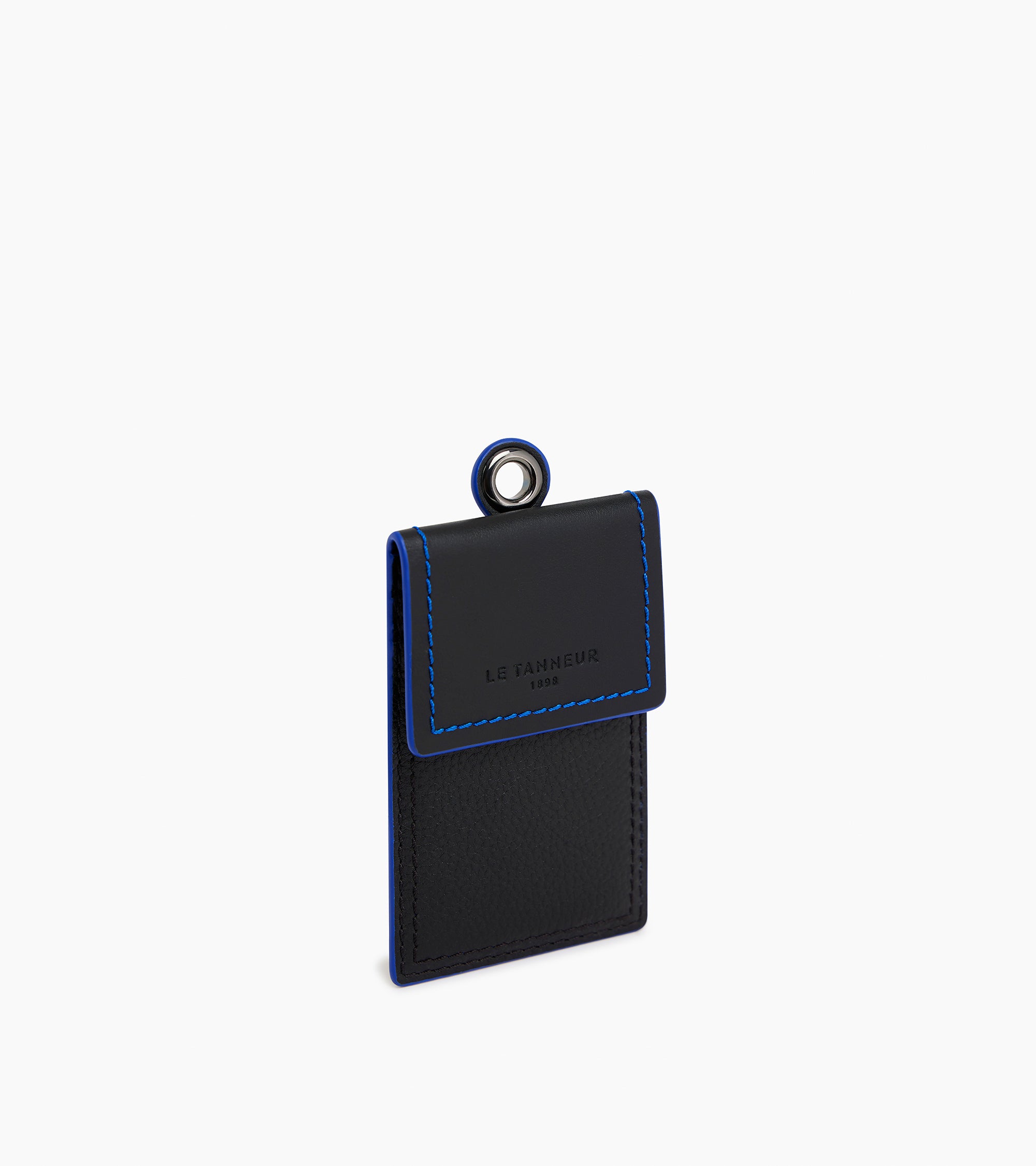 Alexis neck-worn card holder with grained leather cord